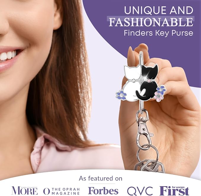 Women’s Bag Charm Key Finder, Car Keychain Hook, Cute Purse Organizer & Tote Bag Accessories, Gifts for Mom - Original