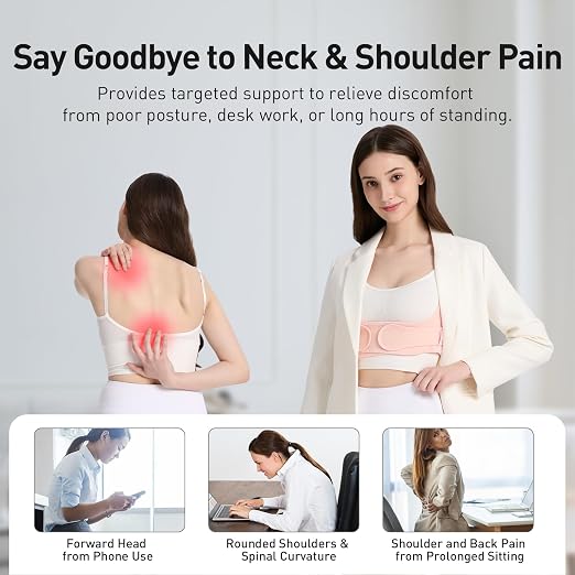 Posture Corrector for Women Back Brace Shoulder Straightener Pink, M/L | Back Posture Corrector Women, Posture Support Belt, Adjustable Fit, Office, Travel, Daily Wear