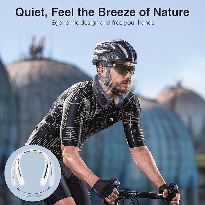 Hotsales Neck Fan, Bladeless Fan That Blows Cold Air, Portable Rechargeable | 6000 mAh Battery, 3 Speeds, Hands Free Wearable Personal Cooling Fan for Men and Women, Travel, Outdoor, USB Rechargeable