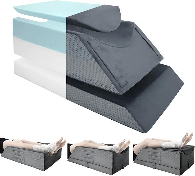 Kehangte Leg Elevation Pillows for After Surgery,4-Height Adiustable Leg Elevating Pillow,Knee Surgery Recovery Equipment,Knee Pillow,Leg Pillow,Washable/Removable Cover(29"x16.5"x9.5")