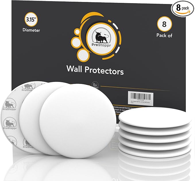 Door Stoppers - Large 3.15" (8 Pack) - Door Stoppers for Wall with Strong Back Adhesive - Quiet and Shock Absorbent Silicone Wall Protectors from Door Knobs - Protects Every Surface - White