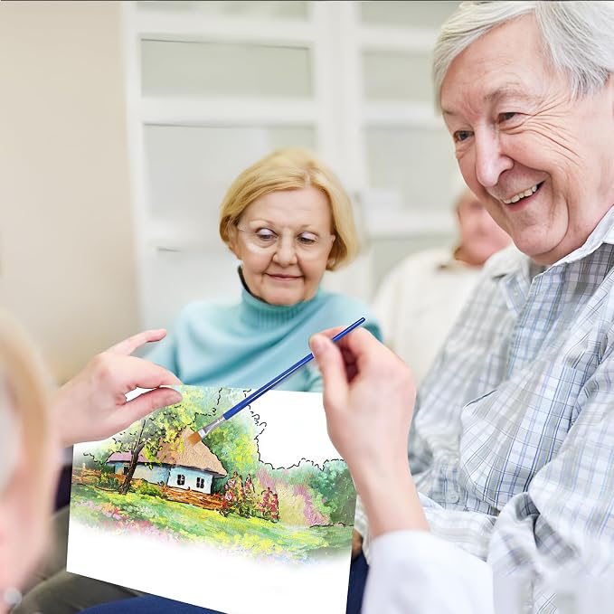 36Pcs Dementia Activities for Seniors, Reusable No Mess Art Kit,Water Painting Coloring Set for Memory Therapy Activity, Relaxing Landscape Painting Set for Elderly & Alzheimer’s Patients (Scenery)