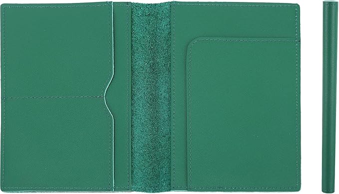 STAR VISTA Albatross Leather Travel Passport Holder, Minimalist Design, Calfskin Leather Case for Women and Men - Slim Passport Wallet, Bifold, RFID Blocking, Green
