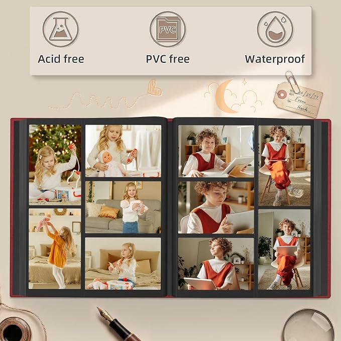 Popotop Photo Album 4x6 1000 Pockets for Wedding Gifts,Linen Hardcover Picture Albums for Family Anniversary Baby Vacation Pictures