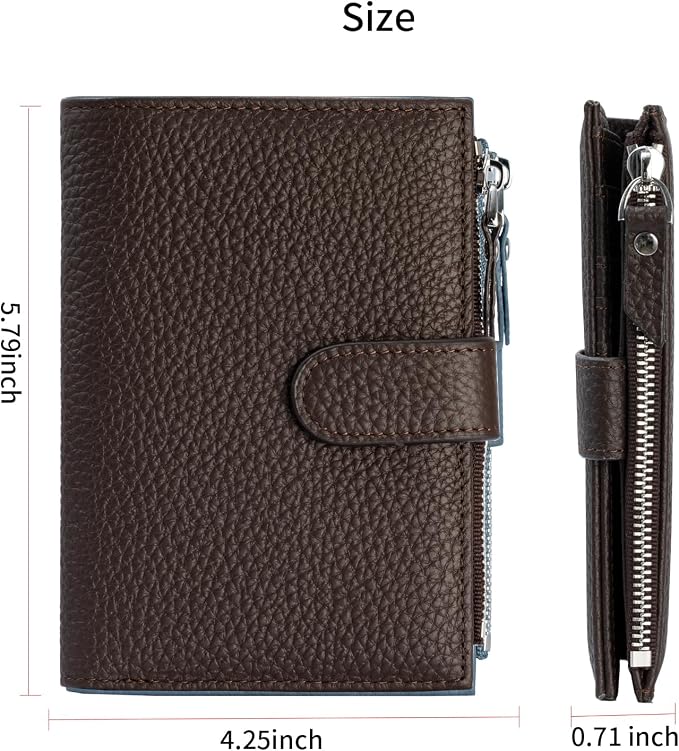 Passport wallet and Card Slot Combo RFID Blocking Leather Travel Passport Wallet for Men and Women with Zippered Coins Pocket Passport holder, Dark Brown
