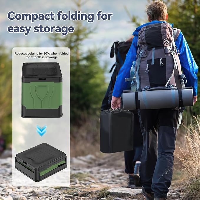 Portable Folding Camping Toilet, Compact Collapsible Outdoor Commode Potty