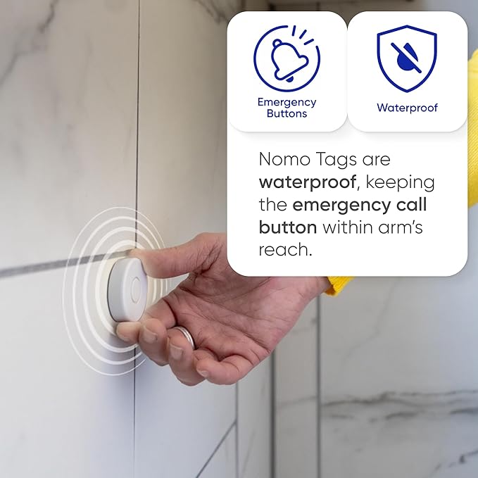 Tags - Fast, Easy Integration with Existing Smart Care Systems - Motion Detection, Emergency Panic Button, Wearable Fall Detection - Battery Operated - 4 Tags