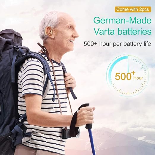 Kituwant Hearing Aid for Seniors and Adults, Digital Hearing Amplifier, Hearing Aids with a Noise Cancelling Function and Adjustable Volume, 500 Hours Per Battery Life and Hearing Aid Cleaning Brush Included