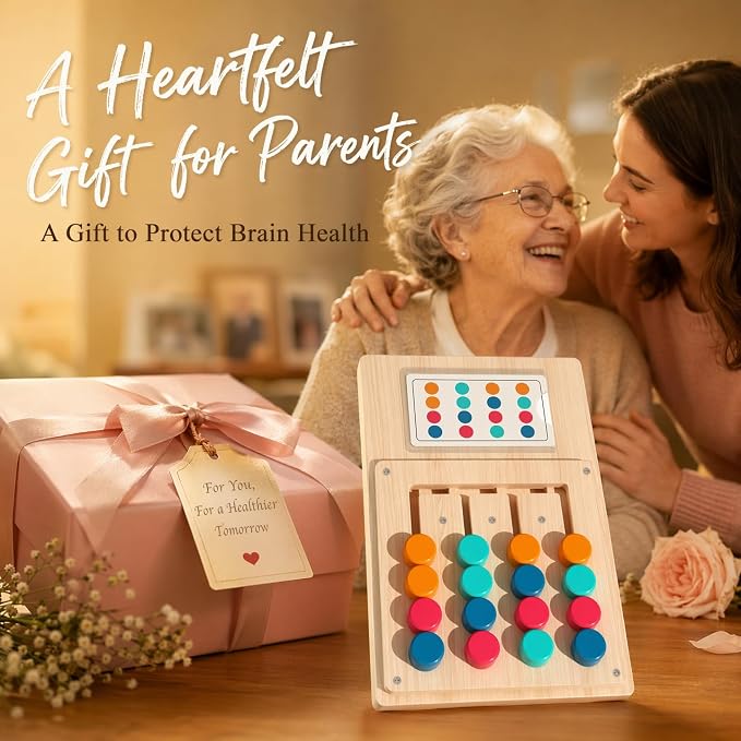 Dementia Activities for Seniors, Easy Wooden Alzheimer's Products for Elderly, Color Memory Games for Adults, Large Sensory Busy Boards with Fidget Gadgets for Adult Dementia Patients