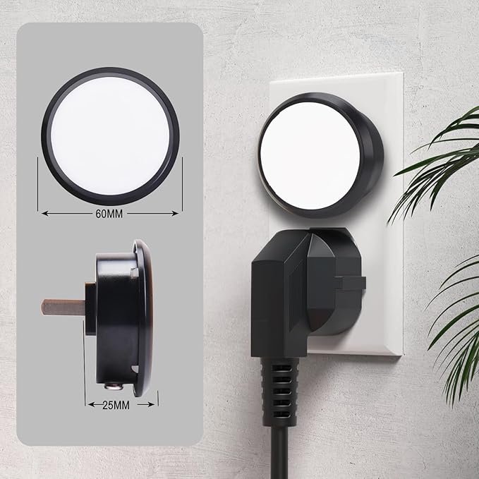 Night Lights Plug Into Wall [2 Pack], LED Night Light with Dusk-to-Dawn Sensor, 5000K Daylight White Brightness Nightlight, Compact Design Nightlights for Bathroom, Hallway,Stairway, Non-Dim