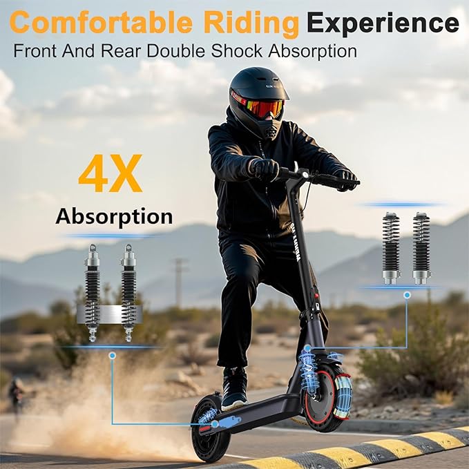 Electric Scooter, 10"/8.5" Solid Tire, 500W/350W Powerful Motor & 19/22 MPH Top Speed, 28/25/22/16 Miles Long Range, Folding E Scooter with Dual Braking for Teens and Adults