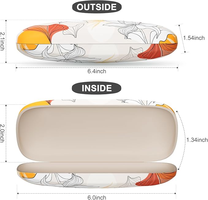 Eyeglasses Case, Portable Hard Shell Protective Case for Glasses, Eyeglass Holder Box for Women with Cleaning Cloth