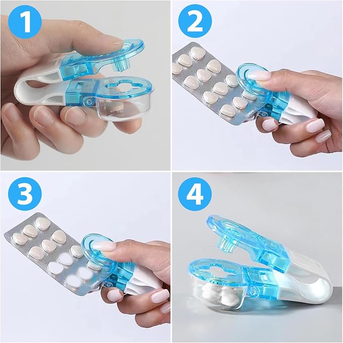 Portable Pill Taker 3 Pack Pill Popper for Blister Packs Pill Opener Tool for Nurses Household Gadgets Pill Punchers