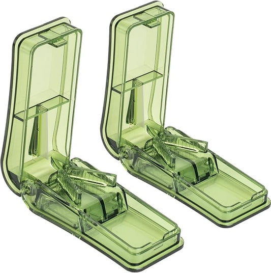 2PCS Pill Cutter, Professional Pill Splitter for Cutting Small Pills or Large Pills in Half