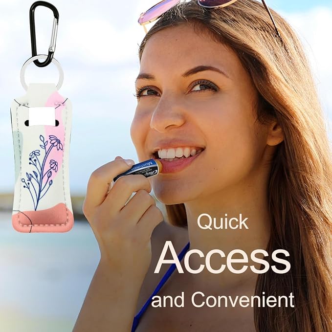 Chapstick Holder Key Chain Lipstick Holder Lip Balm Holder Keychain | Stocking Stuffers Gift, Compatible with Chapstick, Lip Balm and Lipstick, Bag Charm Accessories, Gifts for Women Friend