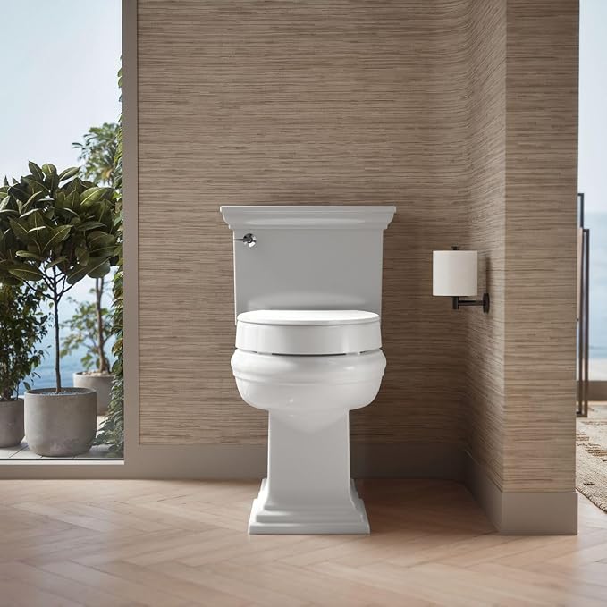 KOHLER 25875-0 Hyten 3" Height, Elevated Soft Close Elongated Toilet Seat, Contoured Seat with Grip-Tight Bumpers, Quick-Attach Hardware, No Slam Toilet Seat, White (Pack of 2)