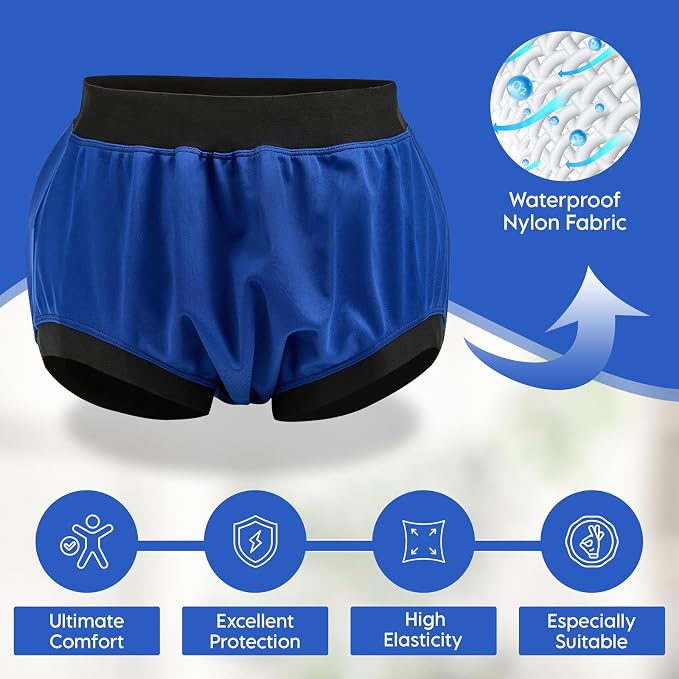 Adult Plastic Diaper Covers Waterproof for Incontinence Pants Washable L | Leakproof Rubber Incontinence Pants, High Waist Adult Plastic Diaper Cover for Women/ Men Underwear Overnight Protective