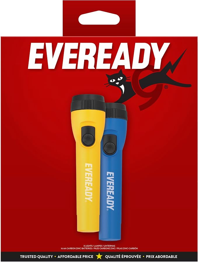 Eveready LED Flashlight (8-Pack) Bright Reliable Flashlights for General Purpose, Great for Camping, Car, Emergency Storm Power Outage Handheld Flashlight (Batteries Included)