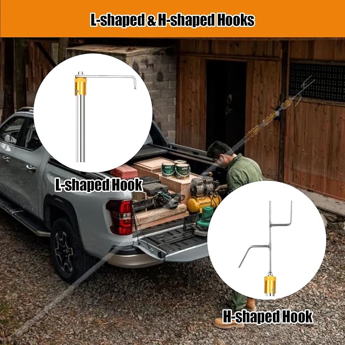Truck Cargo Grabber - Telescoping Pickup Truck Bed Retriever Tool Cargo Retrieval Hook Truck Grabber Reach Tool Heavy Duty Truck Bed for Trucks SUV Trailers RVs 16-60 Inch