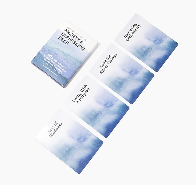 The School of Mindfulness- Mindfulness Coping Skills Series Deck, for Depression and Anxiety, Anger Management, and Cravings and Triggers (Depression and Anxiety)