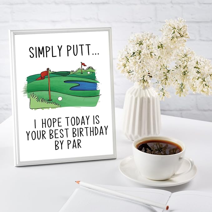 YiKaLus Funny Golf Birthday Card for Men, Snoopy Sports Bday Gift for Dad Uncle Husband Brother, I Hope Today Is Your Best Birthday By Par