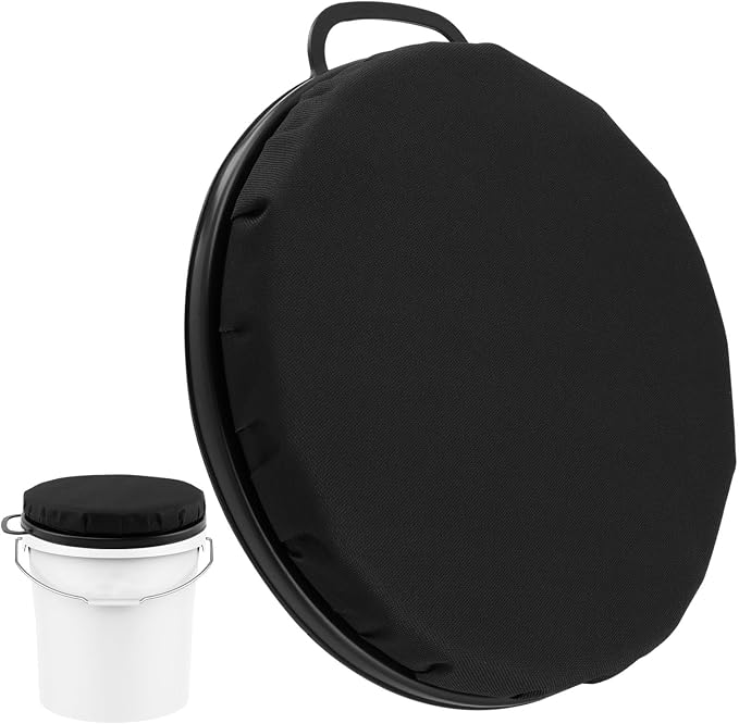5 Gallon Bucket Seat, 360-Degree Swivel Bucket Seat Cushion with Waterproof Cover, Bucket Seat Lid for Fishing, Gardening, Hunting and Camping