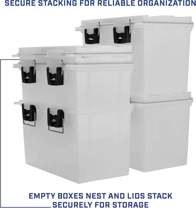Sheffield XL Ammo Box Made in USA, Stackable Lockable Ammo Storage Box | 2 Pack Lockable Storage Box, Water and Dust Resistant Dry Box, Secures Hunting Gear, Gun Accessories, Supplies, and Bullets