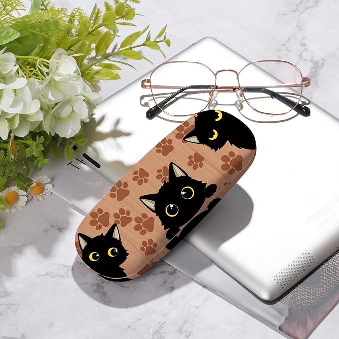 Glasses Case Hard Shell,Portable Protective Eyeglasses Case, Eyeglass Holder Box with Cleaning Cloth, for men women