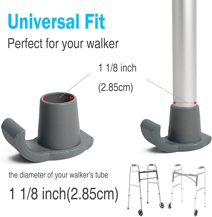 Walker Skis Glides 4 Pack for Folding Walkers, Walker Glides for Seniors, Essentials Walker Accessories Mobility Aid Accessory for Seniors
