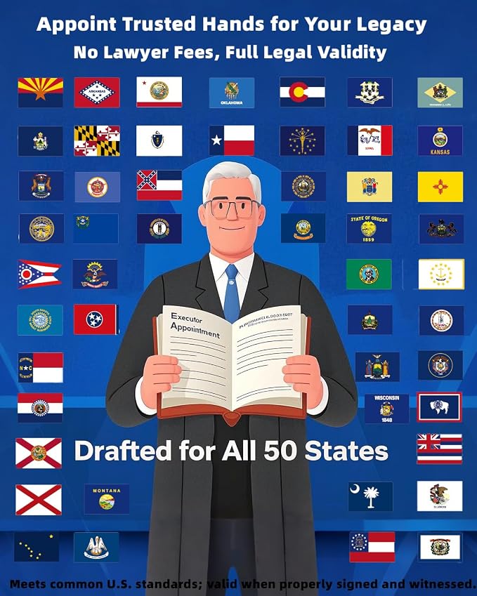 2026 Last Will and Testament Kit (3-Pack) – DIY Estate Planning Forms, Lawyer-Prepared Templates with Instructions & Security Envelopes – Valid in All 50 States