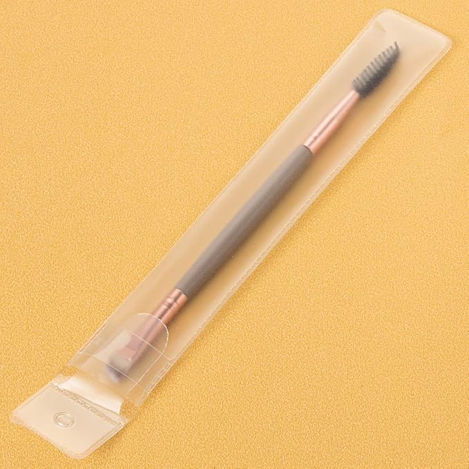 KINGMAS Eyebrow Brush Spoolie Dual Angled Eye Brow Brush Eyelash Comb | Eyebrow Tool for Lining and Shaping Brows or Lashes (Dark Brown)