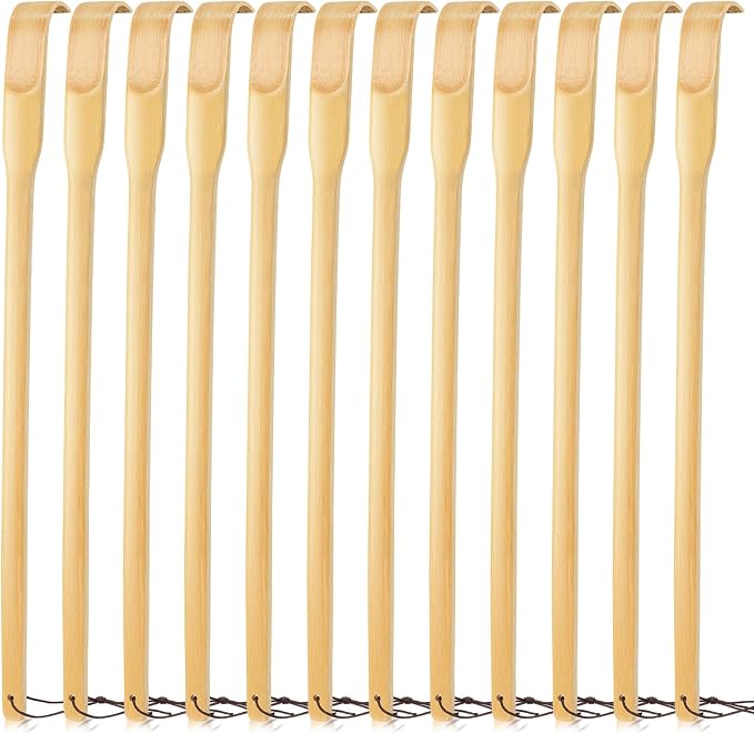 Bamboo Back Scratcher 12PCS,16.5" Backscratchers for Men Women | Wooden, Strong Sturdy Self-Massager for Scratching Itches On Back, Arm, Leg, Head, Body, Gift for Pregnant Women, Elderly