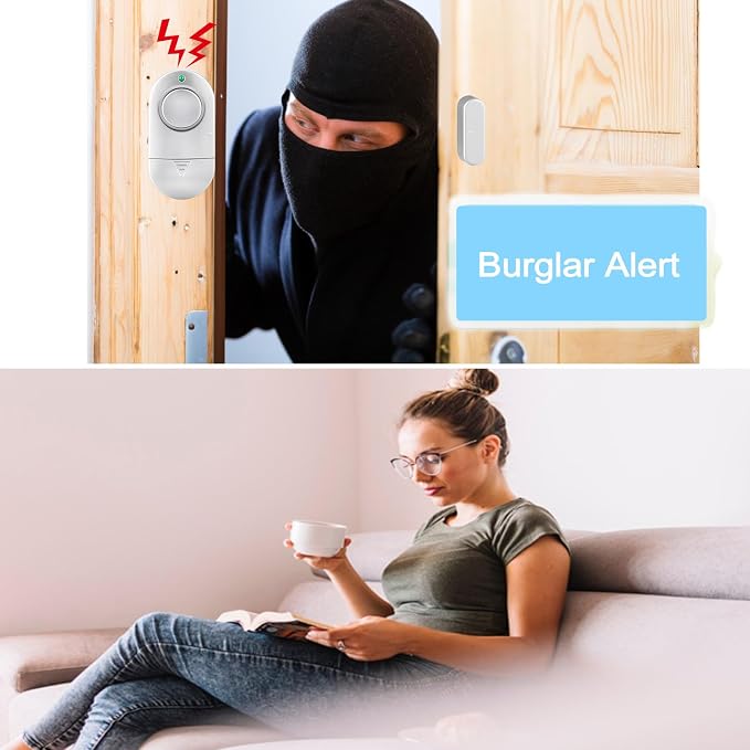 Window Alarm Sensor 12 pack, Door Alarms for Kids Safety, Burglar Door Alarm for Pool, 120 DB Window Alarms for Home Security