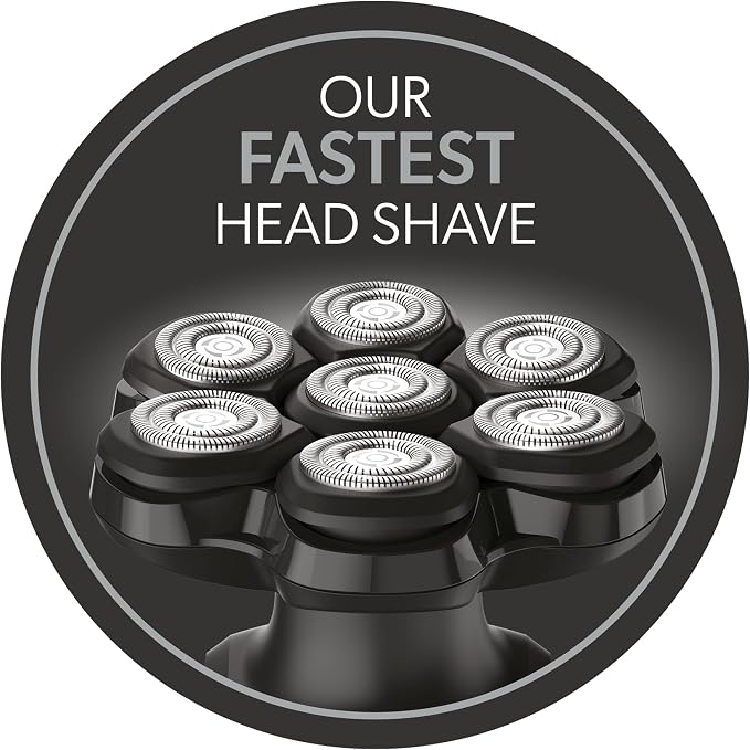 Remington Balder MAX Head Shaver for Bald Men, 7-Head Flexing Rotary Shaving System, Cordless Wet & Dry Head Razor, Waterproof, 70-Min Runtime, Rechargeable
