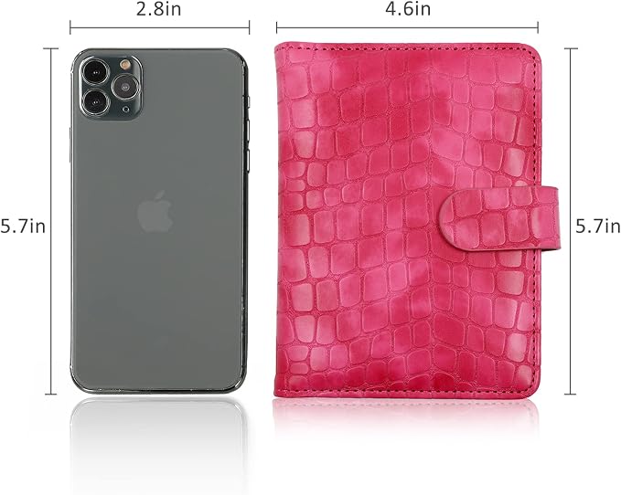Melsbrinna Unisex Adult Travel Wallet, RFID Protected, Pink Faux Leather Passport Cover with 6 Compartments and 4 Card Slots