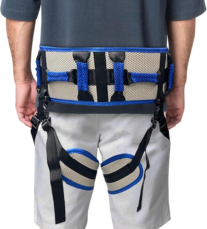 Adjustable Gait Belts for Seniors with Handles, Gate Belts Medical for Elderly, Transfer Belt for Elderly and Disabled, Safety Belt for Elderly Walking, Transfer Sling to Wheelchair (Blue)