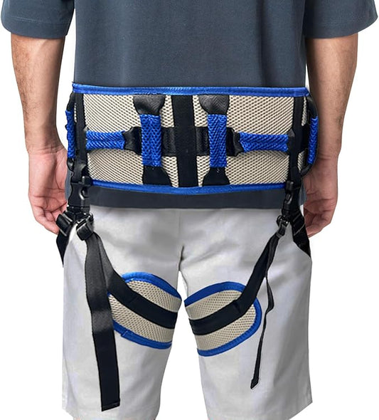 Adjustable Gait Belts for Seniors with Handles, Gate Belts Medical for Elderly, Transfer Belt for Elderly and Disabled, Safety Belt for Elderly Walking, Transfer Sling to Wheelchair (Blue)