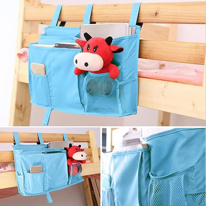 Sugaroom Bedside Storage Caddy, Bunk Bed Organizer Bed Storage Pocket Bedside Organizer Hanging Bed Storage Caddy for College Dorm Room, Hospital Bed Rails, Baby Bed, Camp