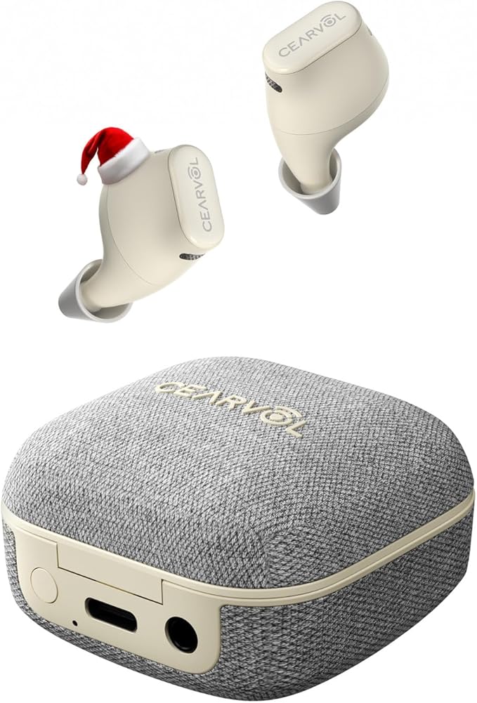 Cearvol-Wave Lite OTC Hearing Aids with Bluetooth App Control AI Noise Reduction AUX-in OVR Rechargeable for Mild to Moderate Severe Hearing Loss Adults Seniors, Starlight