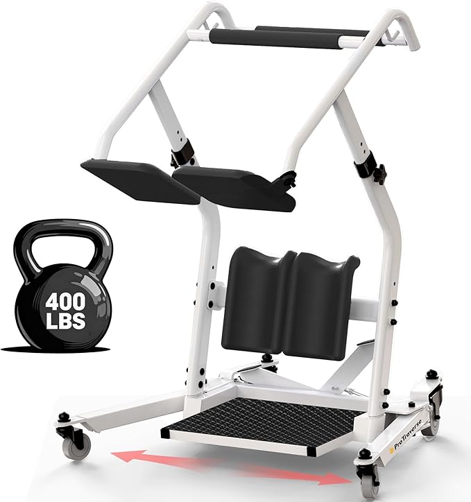 Stand Assist Lift – Sit to Stand Patient Transfer Chair for Elderly & Disabled, 400 lbs Capacity Lift Aid with Adjustable Height – Home & Nursing Care Mobility Support,Black