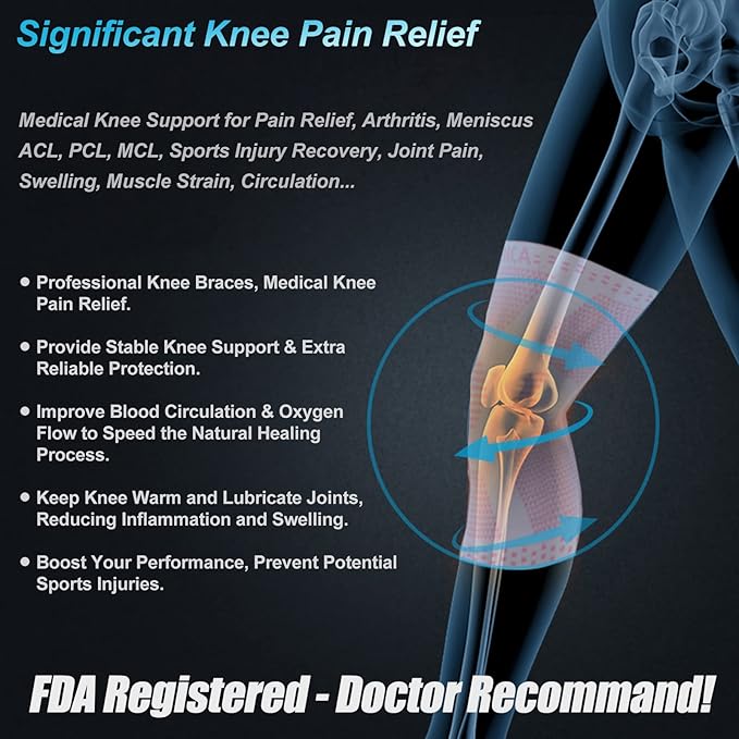 NEENCA Professional Knee Brace for Pain Relief, Medical Knee Support with Patella Pad & Side Stabilizers, Compression Knee Sleeve for Meniscus Tear, ACL, Joint Pain, Runner, Workout (Pink White, L)
