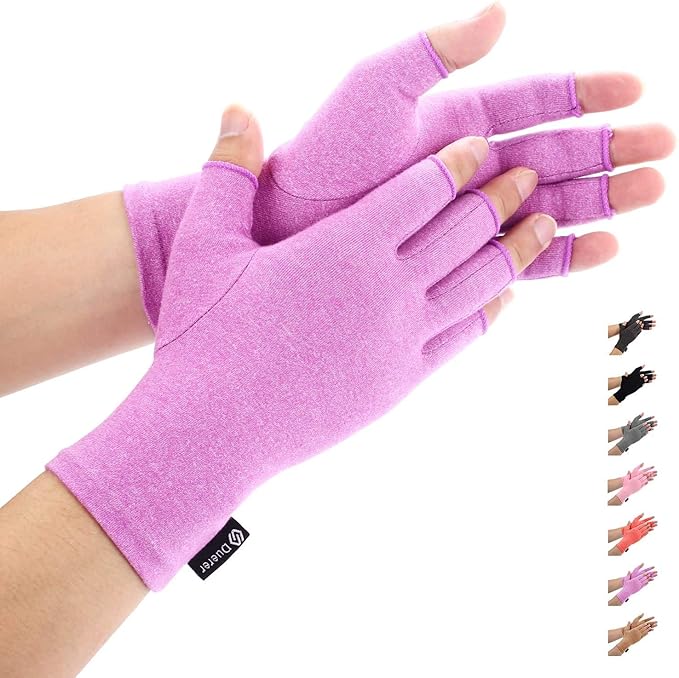 Duerer Arthritis Gloves Women Men, Carpal Tunnel, Rheumatiod, Tendonitis, Fingerless Hand Thumb Compression Gloves