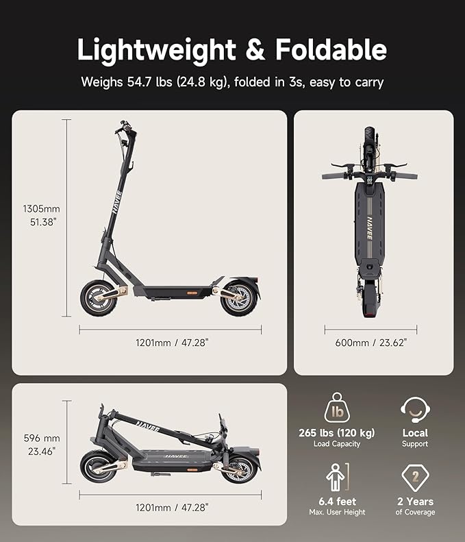 NAVEE GT3/ST3 Series Electric Scooter, 20/25 MPH Top Speed, 47/38/30 Miles Max Range, 1000W/1350W Motor with Dual Suspension, 10" Tires All Terrain, Heavy Duty, Foldable for Adults Teens (UL2272)