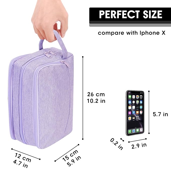 WANDF Travel Toiletry Bag for Men, Small Dopp Kit for Toiletries | Water-Resistant Fabric, Travel Bag for Toiletries, Compact Storage, Shaving Accessories, Weekend Trips