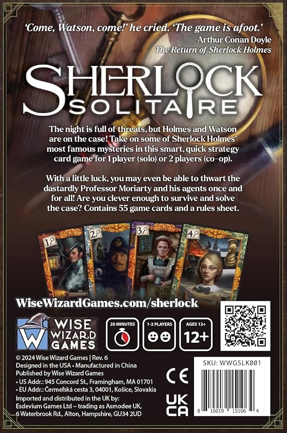 WISE WIZARD GAMES Sherlock Solitaire: A Game by Peter Scholtz