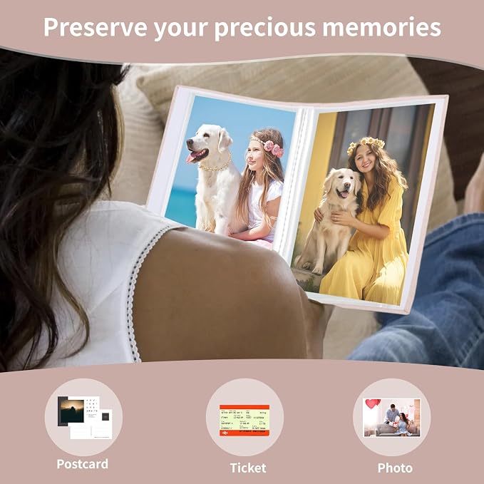 vivinin 2 Pack Photo Album 4x6, Linen Cover Photo Book, Small Photo Album Book for 36 Pockets Hold 72 Pictures, Picture Book for Photos Family Anniversaries Baby Vacations (Off-White)