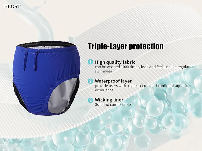 Adult Reusable Swim Diapers Special Needs Swimwear for Incontinence | Adult reusable swim diaper with waterproof leakproof cover for incontinence and pool use