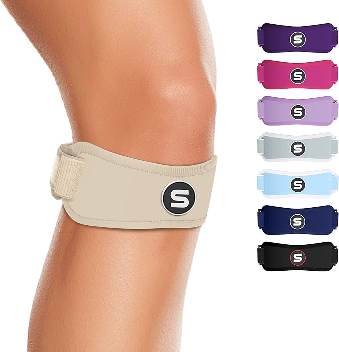 Sleeve Stars Swedish Brand Patellar Tendon Support Strap for Women & Men Effective Osgood Schlatter Knee Brace Youth & Kids Knee Brace with 3 Adjustable Length fits 12"-24" (Single/Beige/Adult)