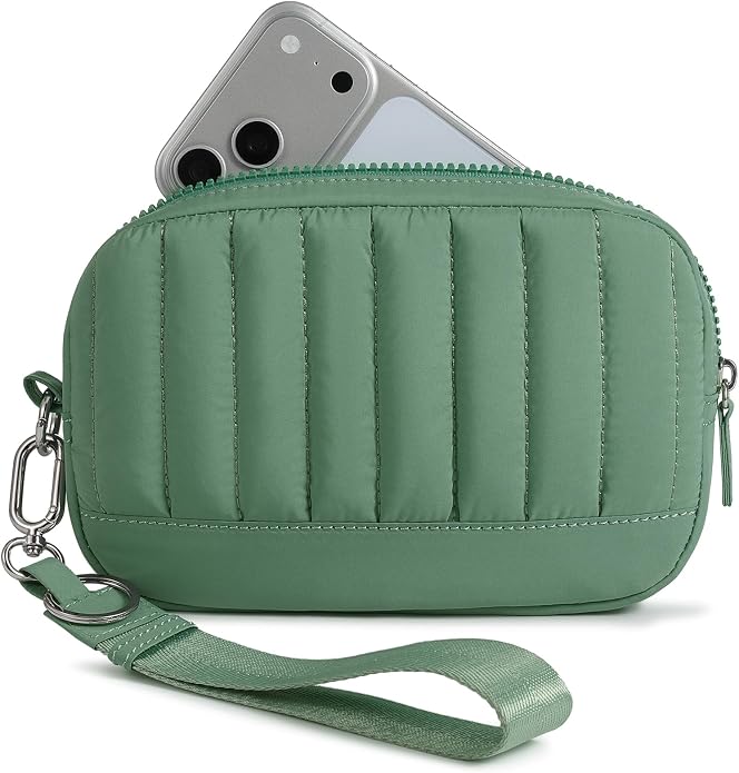 Marvolia Wristlet Wallet for Women Quilted Protective Wristlet Purse | Lightweight, Multi-Pockets with Zipper, for Travel Daily Necessities