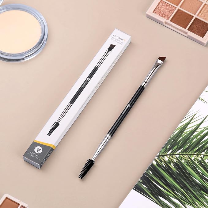 KINGMAS Eyebrow Brush Lashes Spoolie Duo Angled Eye Brow Brush | Eyelash Comb Tool for Lining and Shaping Brows or Lashes